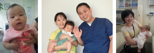 不妊鍼灸の施術を受けた患者さんとその赤ちゃんの写真